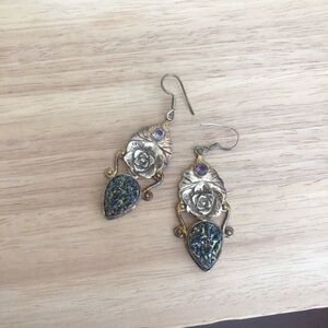 Antique 925 Sterling Silver Hook Earrings